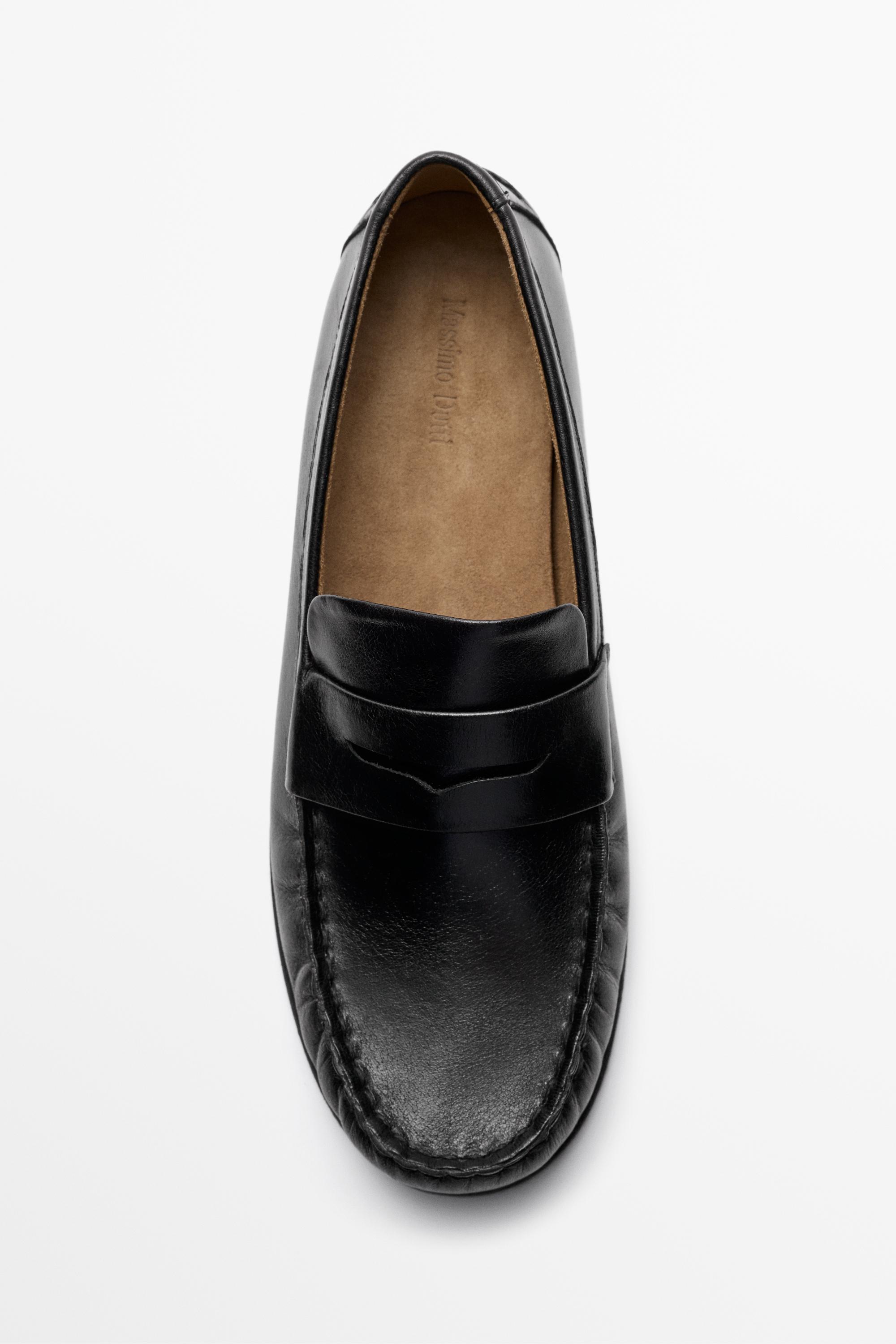Leather penny loafer